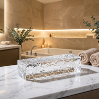 Bloc de verre décoratif de luxe en cristal perforé effet écorce d'orange, briquette de verre thermofusible pour la décoration des murs rideaux des hôtels et salons