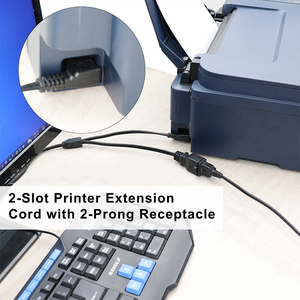 IEC C8 Y Splitter - C7 NEMA 1-15R Dişi Soket Uzatma Güç Kablosu 1FT SPT-2 18AWG - Product Image 3