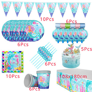Offre Spéciale Joyeux <span class=keywords><strong>Anniversaire</strong></span> <span class=keywords><strong>Sirène</strong></span> Thème Papier Bannière Multi Couleur Décorations De Fête - Product Image 2
