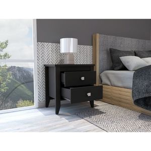 Comodino Moderno a Quattro Gambe Breeze con Due Cassetti per Camera da Letto - Product Image 5