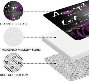 4 ensembles de salle de bain Purple Rose avec tapis <span class=keywords><strong>antidérapant</strong></span> <span class=keywords><strong>pour</strong></span> couvercle de toilette Tapis de bain Grateful Blessed Black Purple Home Decor en stock - Product Image 4