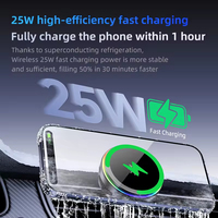 Support de chargeur de téléphone magnétique pour voiture OEM, chargeur sans fil rapide Qi2.2 25W avec refroidissement TEC, installation sur grille d'aération