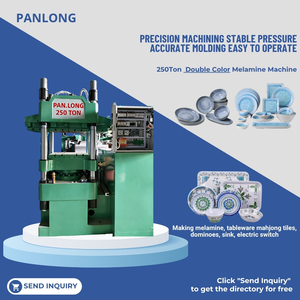 Presse hydraulique automatique 250T pour la fabrication de vaisselle <span class=keywords><strong>en</strong></span> mélamine bicolore, assiettes, bols, tuiles de mahjong et dominos - Product Image 1