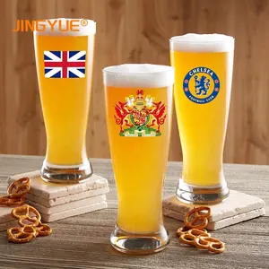 JINGYUE شعار مخصص بسعر الجملة المطبوعة 16 oz 480 مللي بيرة كرافت شتاين بيلسنر باينت نظارات لشريط حانة المطاعم