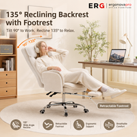 Chaise de bureau ergonomique inclinable en chenille avec repose-pieds, accoudoirs rabattables à 5 niveaux, dossier haut, pivotante, pour bureau à domicile, capacité 330 LBS