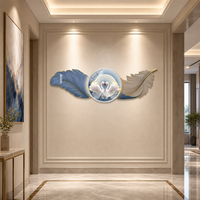 Décoration murale en MDF gravé 3D moderne de luxe, plume de cygne, boule de cristal en relief, décoration murale pour chambre à coucher, salon, hôtel