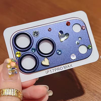 Protector de Lente de Cámara Premium Love Diamond para iPhone 17 Pro Max, Cristal Templado para Teléfono Móvil, Película Protectora con Arcoíris y Lente Metálica Brillante