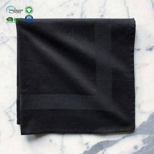 Servilleta de jacquard de algodón 100% de calidad comercial, negra, de 20x20 pulgadas, con un patrón elegante y duradero para organizadores de eventos de alta gama. - Product Image 1