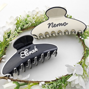 Jepit Rambut Akrilik Warna Solid dengan Nama Kustom untuk Wanita (Grosir) - Product Image 6