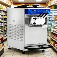 Machine professionnelle à yogourt glacé molle, 3 saveurs, de table, avec pasteurisation automatique