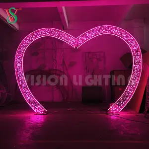 二维Pasillo Romantico Corazon illuminacion con movos Decoracion LED Luces para Valentin y la Boda
