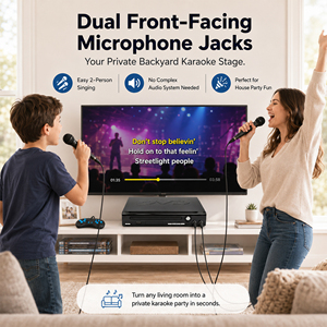Reproductor de Karaoke Metálico HD 1080p para el Hogar, Compatible con VCD, 2 Entradas para Micrófono, Entretenimiento Educativo para la Primera Infancia, Entrada <span class=keywords><strong>USB</strong></span>, Sin Restricción de Región - Product Image 3