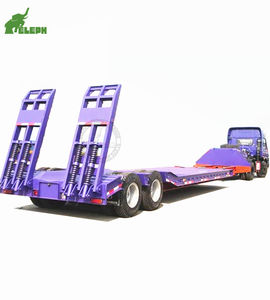 Semi-remorque surbaissée à 2 essieux <span class=keywords><strong>de</strong></span> 12 mètres à col <span class=keywords><strong>de</strong></span> cygne, capacité 40 tonnes, prix abordable - Product Image 2