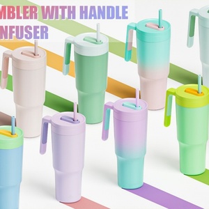 40oz Stainless Steel Vacuum Tumbler With Handle Straw <b>Double</b> <b>Wall</b> Insulated Travel <b>Mug</b> Custom Logo - Product Image 3