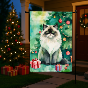 Bandera decorativa de poliéster con impresión digital de dibujos animados de Gato del Himalaya para árbol de Navidad, para jardín, tamaño casa, para porche, con funda para poste - Product Image 2