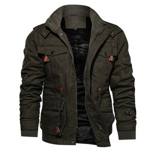 Chaqueta de chándal de estilo <span class=keywords><strong>militar</strong></span> cálido de lana gruesa de invierno para <span class=keywords><strong>hombre</strong></span>, chaqueta de talla grande, abrigo - Product Image 3