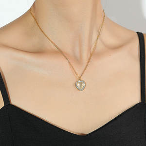 Collar con colgante de acero inoxidable 316L personalizado, chapado en oro PVD de 14K/18K, joyería fina de moda, collares con forma de ojo de gato y corazón para mujer - Product Image 1