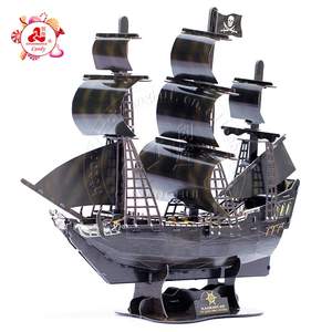 Porte-avion jouets éducatifs pour enfants, modèle de <span class=keywords><strong>Puzzle</strong></span> en papier, modèle <span class=keywords><strong>3D</strong></span> de navire de <span class=keywords><strong>pirate</strong></span>, pour enfants - Product Image 2