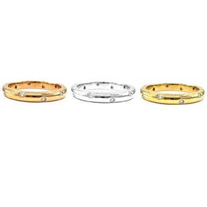 Tailor Made 18k Rose Gold Laser Logo High Quality Real Luxury Natural Diamond Elegant Slim Wedding Ring Band for Women Pave - Product Image 4