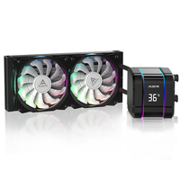 Alseye Kit Pendingin Air PC M240 Terlaris, Pendingin Cair untuk Komputer Gaming dengan Pengatur Suhu