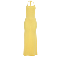 Robe longue décontractée Viviblook C26DS258 pour femme, nouvelle collection, couleur unie, sexy, sans manches, dos nu, à fines bretelles, coupe ajustée, style queue de poisson