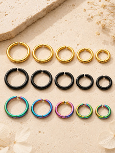 Bijoux de corps non percés, plaqués or 18 carats, en acier inoxydable 316L, boucles <span class=keywords><strong>d</strong></span>'oreilles à clip à ressort, accessoires résistants au ternissement - Product Image 4