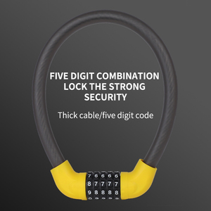 Portable Mountain Bike <strong>Lock</strong> Anti-Theft Password Ring <strong>Lock</strong> Fixed 5 Digit <strong>Code</strong> Combination Bicycle <strong>Security</strong> <strong>Lock</strong> - Product Image 3