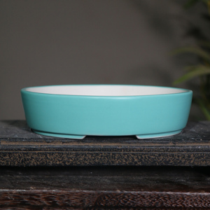 Pot à Bonsaï Ovale en Céramique, Petit Pot de Plante de Bureau, Pot en Porcelaine d'Argile Blanche pour Plantes Décoratives - Product Image 3
