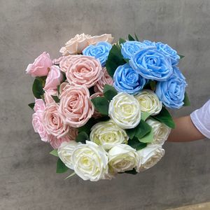 ช่อดอกกุหลาบประดิษฐ์ ดอกไม้ผ้าไหม คุณภาพสูง เหมาะสำหรับตกแต่งงานแต่งงาน ตกแต่งบ้าน และเป็นพร็อพถ่ายภาพ - Product Image 2