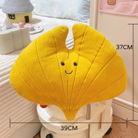 Feuille d'érable en peluche colorée, décoration de canapé à la maison, feuille d'érable suspendue, feuille de ginkgo, coussin en peluche doux