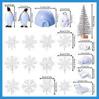 Kit de décoration de gâteau animaux polaires d'hiver : pingouin, ours polaire, phoque, igloo, sapin en feutre, flocon de neige – Fournitures de Noël et d'anniversaire