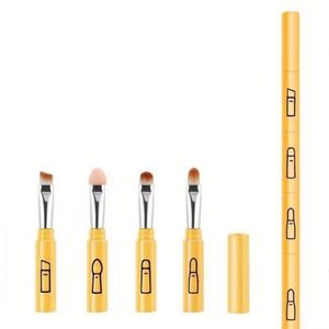แปรงแต่งหน้าแบบพกพา 4 in 1 สำหรับอายแชโดว์ อายไลเนอร์ คิ้ว ลิปสติก และแป้งฝุ่น ชุดแปรงขนาดเล็กสำหรับเดินทาง - Product Image 6