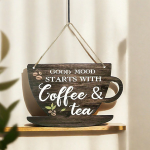 En stock: Etiquetas colgantes retro de madera para puertas de cocina, tazas de café, letreros creativos para cafeterías. - Product Image 4