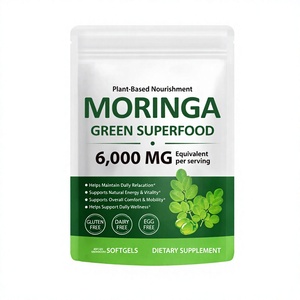 Capsules de Moringa vert super-aliment en gélules molles OEM – Favorise la relaxation, l'énergie naturelle, antioxydant, saveur fruitée, sans gluten, pour adultes - Product Image 2