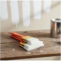 Ensemble de pinceaux à poils doux multi-usages, 2, 3, 4 pouces, filament synthétique, manche en plastique pour bois, cire, huile, vernis