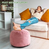 Pouf en peluche rond Pouf en fourrure et moelleux Pouf Tabouret de rangement Poufs de sol Repose-pieds pour le salon