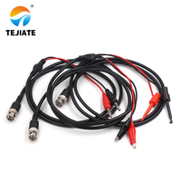 Cable de prueba TEJIATE BNC macho modelo 1M con doble clip de cocodrilo y conector banana de 4mm para pruebas de alimentación