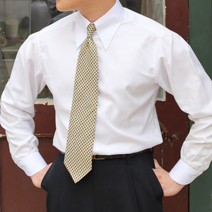 Camicia Casual su Misura Stile Italiano con Arricciatura sulle Spalle/Schiena per Uomo, Colletto Lungo a Punta, 100% Cotone, Bianca, da Sartoria - Product Image 6