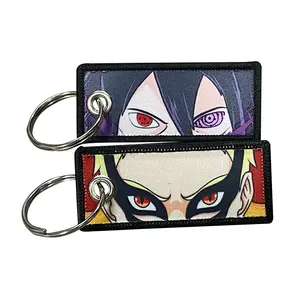 Custom Motorcycle Car Flight Keychain Anime Girl Keytag Fabric Sexy Woven Anime Jet Ring Key Tag Attack On Titan