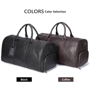 <span class=keywords><strong>Marant</strong></span> Sac à bagages pour homme en cuir de vachette véritable Sac à main de voyage noir avec compartiment à chaussures Sportpacks - Product Image 3