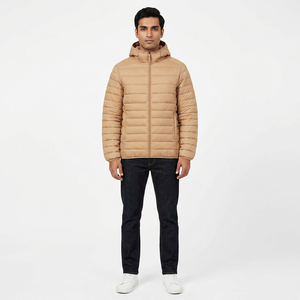 2025 New Arrival Men Winter Canvas Quilted Puffer Jacket Windbreaker <b>Padded</b> Bubble Quick Dry Breathable Stand Collar Front Logo - Product Image 1