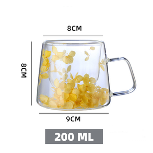 Taza de Vidrio de <span class=keywords><strong>Doble</strong></span> Pared con Flores Secas al por Mayor, Flor Eterna para Regalo - Product Image 2