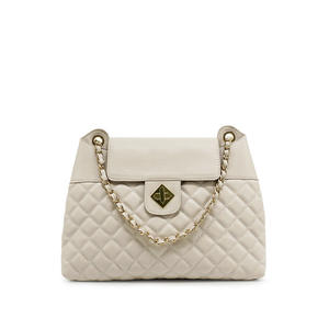 2020 bianco trapuntato borsa in pelle PU di grandi dimensioni <span class=keywords><strong>catena</strong></span> borsa a tracolla <span class=keywords><strong>con</strong></span> serratura - Product Image 1