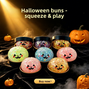 Juguete Antiestrés de Goma Termoplástica con Forma de Bollo al Vapor para Halloween - ¡Superventas! Caja Sorpresa de Regalo de Halloween para Aliviar el Estrés y Ventilar el Aire. - Product Image 1