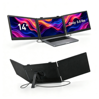 Tragbarer Erweiterter 14-Zoll Dreifach Faltbarer Laptop-Erweiterungsbildschirm, Plug-and-Play für Laptop-Arbeit, Home Office