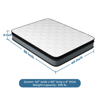 Mobilier de maison moderne Matelas queen en mousse à mémoire de forme Lit double avec ressort en mousse pour chambre à coucher appartement hôtel