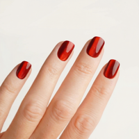 Faux ongles en gel souple à presser, réutilisables, à marque privée, œil de chat rouge, forme ovale moyenne, carrée extra courte, à porter