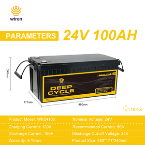 Wiren 24V 100Ah LiFePO4 Deep Cycle <b>Battery</b> | 2400Wh | 6000+ Cycles | IP67 | Bluetooth Monitoring | 5-Year Warranty | - Product Image 3