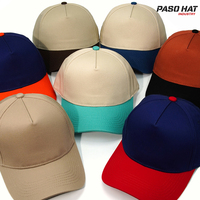 Casquette de baseball sportive structurée à 5 panneaux courbés, broderie 3D personnalisée, deux tons, couronne moyenne, 100% coton