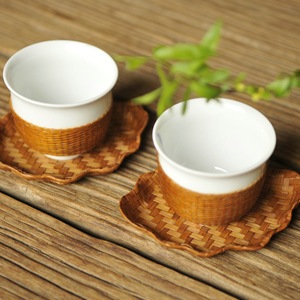 Handmade Bamboo Rattan Fruit Plate Checkered Pattern <b>Tea</b> <b>Tray</b> Kung Fu <b>Tea</b> Set Accessory Residential Use - Product Image 3